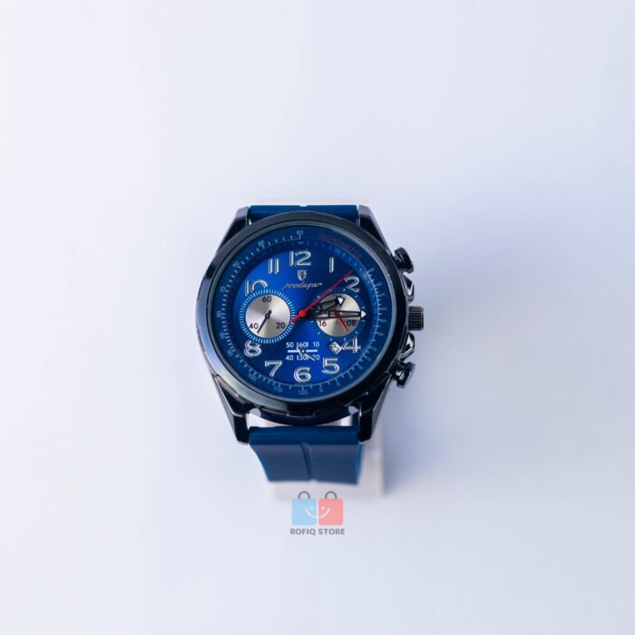 Poedagar Sports Analog Watch Magnetic Rubber Strap Stylish Men - Image 4