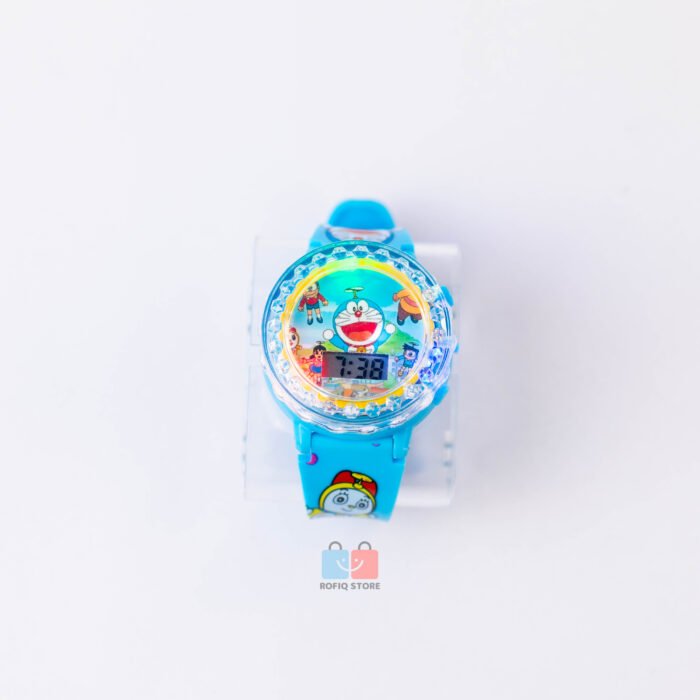 Kids Spinner LED Music Watch Silicone Strap Light - Image 2