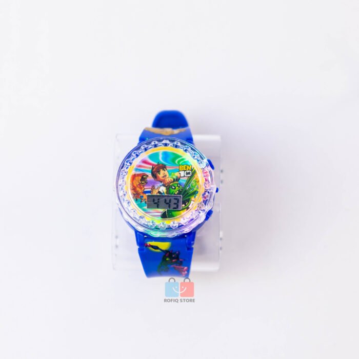 Kids Spinner LED Music Watch Silicone Strap Light - Image 6