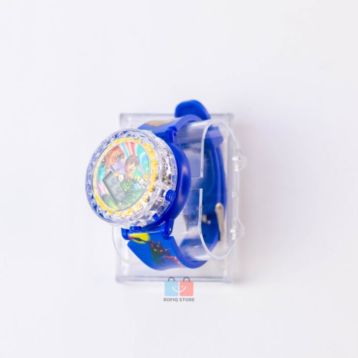 Kids Spinner LED Music Watch Silicone Strap Light - Image 7