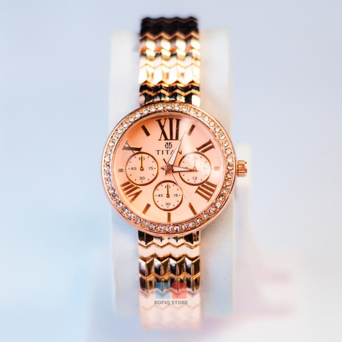 TITAN Ladies Chronograph Style Watch Roman Dial Quartz Premium - Image 2