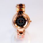 Ladies Luxury Stone Dial Watch Elegant Bracelet Quartz Design