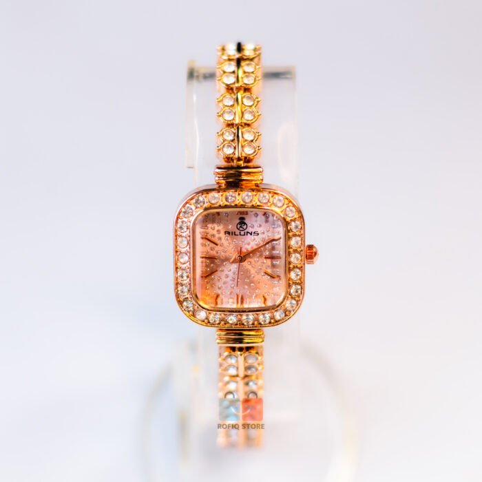 Ladies Luxury Stone Watch Set Elegant Bracelet Quartz Design - Image 2