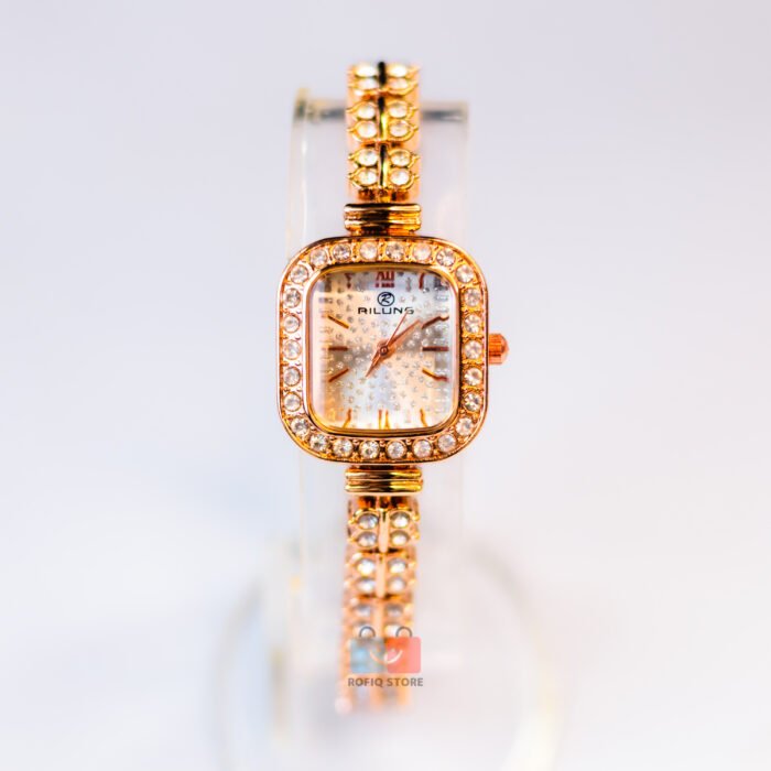 Ladies Luxury Stone Watch Set Elegant Bracelet Quartz Design - Image 3