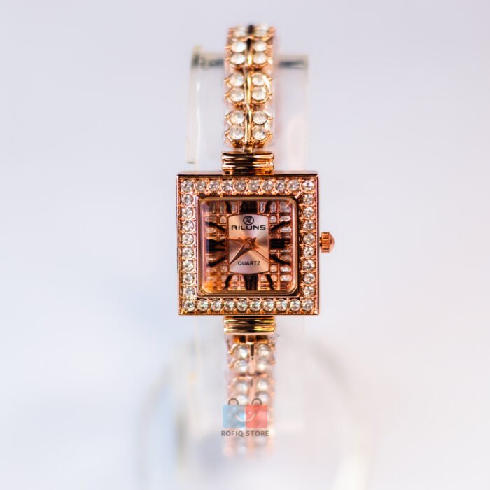 Ladies Luxury Stone Watch Set Elegant Bracelet Quartz Design - Image 5
