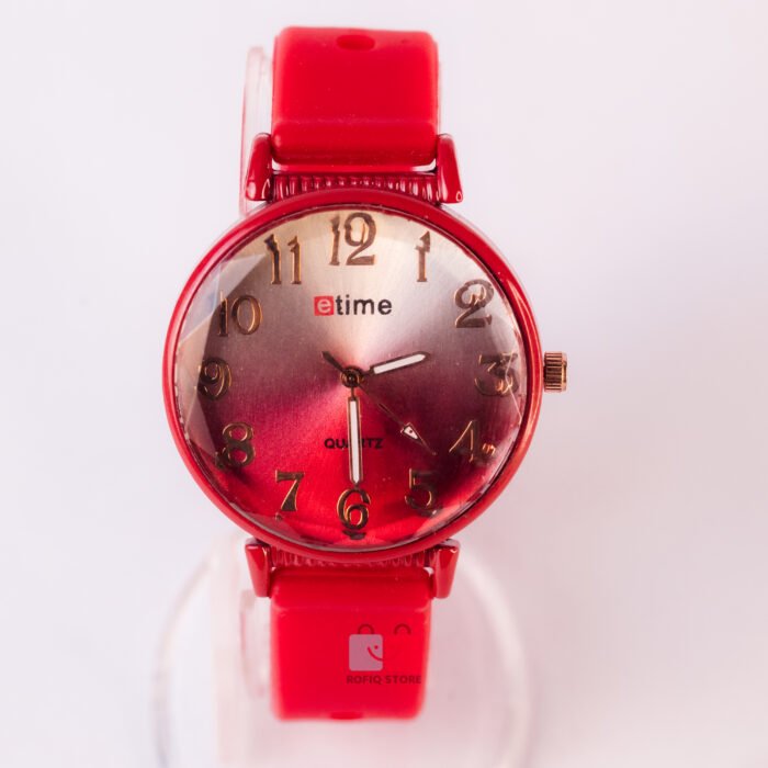 Etime Colorful Ladies Watch Soft Strap Quartz Stylish Design - Image 3
