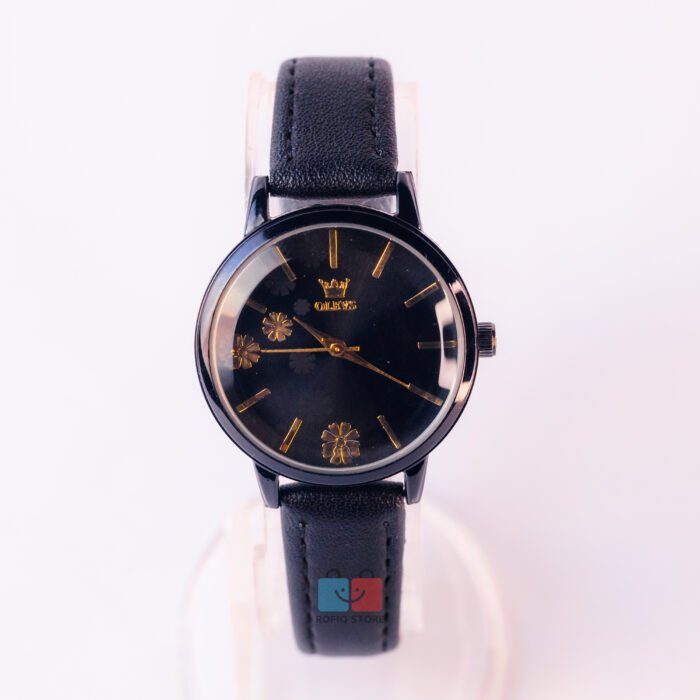Elegant Floral Ladies Watch Leather Strap Quartz Stylish Design - Image 5