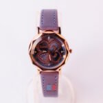 Elegant Floral Ladies Watch Leather Strap Quartz Stylish Design - Image 3
