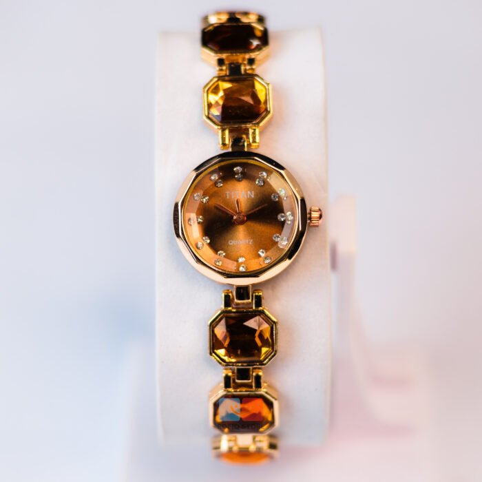 TITAN Ladies Stone Bracelet Watch Luxury Dial Quartz - Image 4