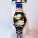 Casio Ladies Square Dial Watch Date Display Quartz Steel Strap