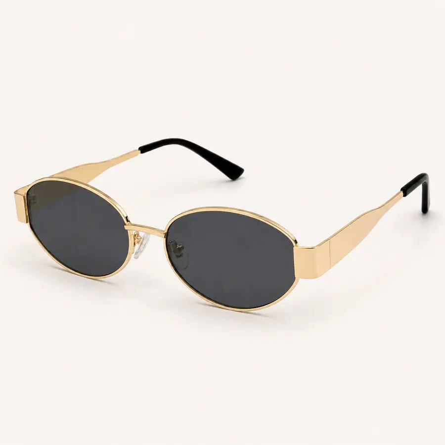 gold-oval-sunglasses-under-70kb Pushpa Sunglass - Image 1