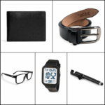 5 in 1 Black Lover Combo - Touch Pen+Lasika Digital Watch+Original Leather Belt+Original Leather Wallet+Flexible Blue Cut Glasses