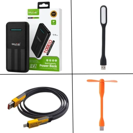 Load Shedding Solution Combo with Power Bank, Fan, Light & Cable