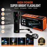 SANFORD LED Flashlight – Original Rechargeable Type-C Zoomable Torch Light with Super Bright Long Range Beam, Waterproof Aluminum Alloy Tactical Flashlight