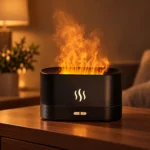 Flame Humidifier Aroma Diffuser – LED Fire Effect Mist Maker for Bedroom & Home Decor