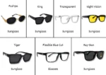 7 Day's 7 Look's - Pushpa Sunglass+Ray-Ban Sunglass+Tiger Sunglass+Flexible Blue Cut Glass+Night Vision Sunglass+Transparent Sunglass+King Sunglass