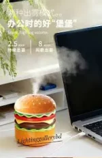Burger Mist Humidifier – 7 Color Ambient Light Dual Spray Mini Humidifier for Bedroom & Desk - Image 3