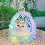 Cute Cat in Basket LED Light – Colorful Decorative Cat Night Light & Kids Room Decor - Image 2